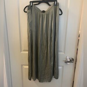 J Crew green silk maxi skirt Sz XXL